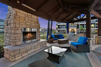Poolside Cabana with Outdoor Fireplace